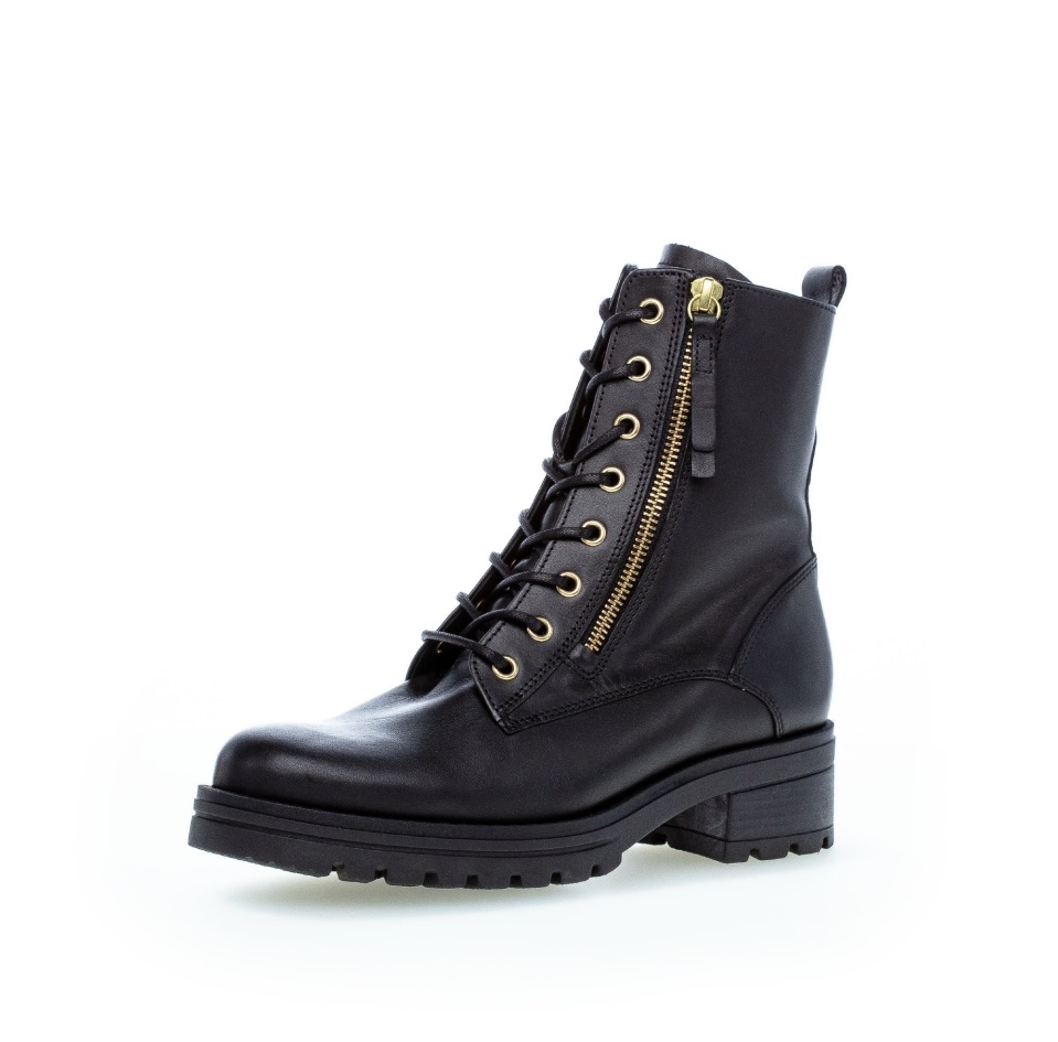 Gabor Black Cowboy/Biker Ankle Boot