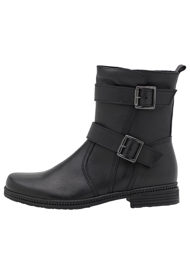 Gabor Black Cowboy/Biker Ankle Boot