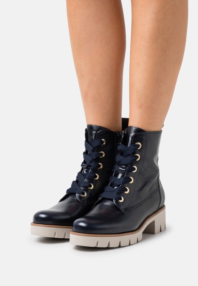 Gabor Night Blue Platform Ankle Boots