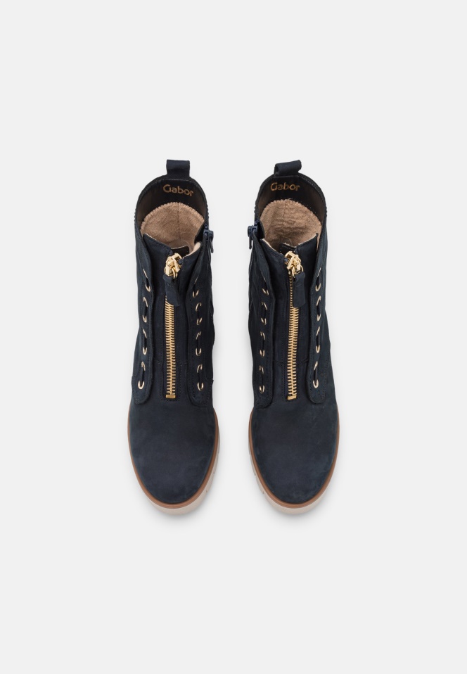 Gabor Night Blue Platform Ankle Boots