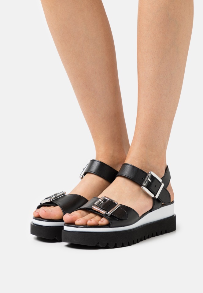 Rabbit/Silk/Peanut Gabor Platform Sandals
