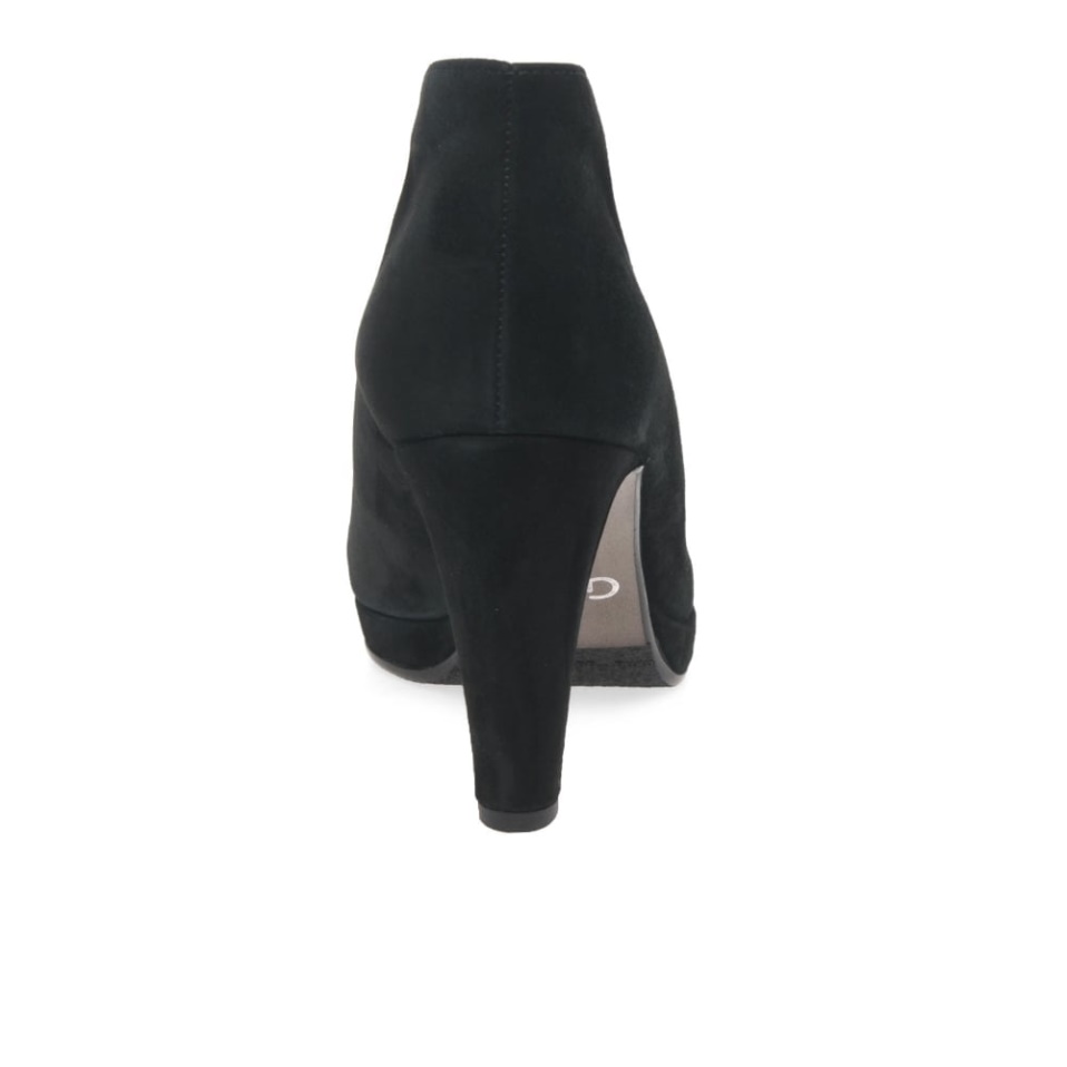 Amien Womens Modern Slip On Ankle Boots Black Suede Gabor