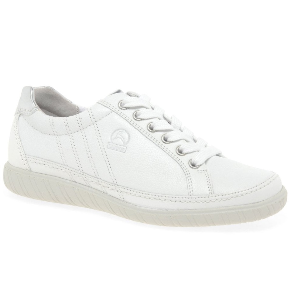 Amulet Womens Wide Fit Sneakers Gabor White/Argento