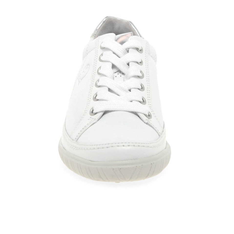 Amulet Womens Wide Fit Sneakers Gabor White/Argento