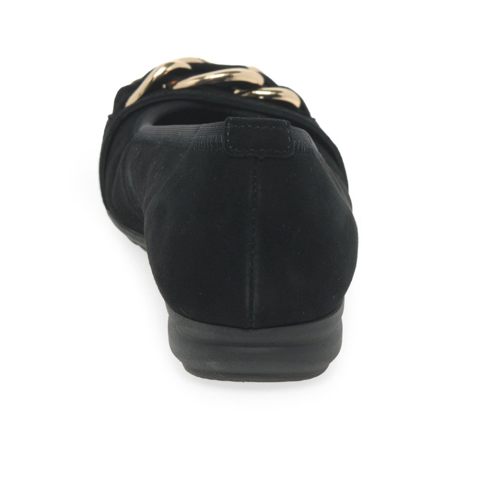 Black Suede Gabor Sigrid Ladies Ballet Pumps