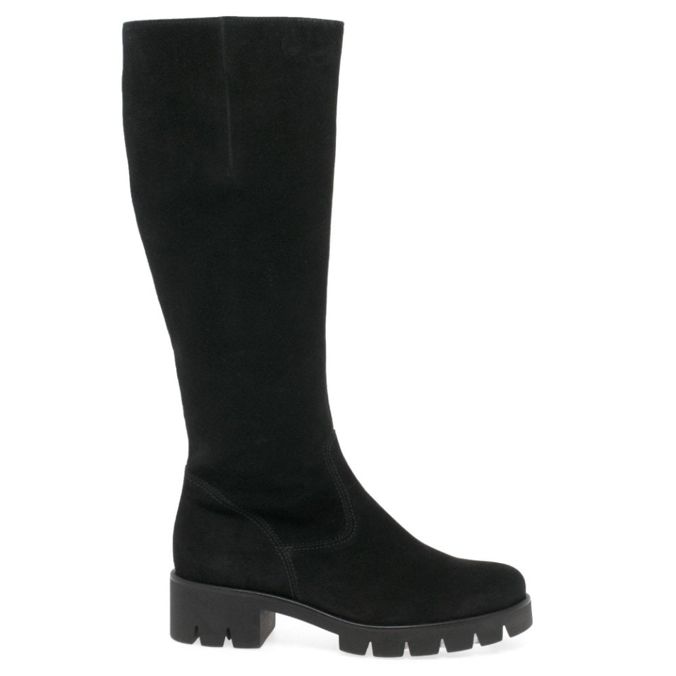 Bram( M) Womens Long Boots Black Nubuck Gabor