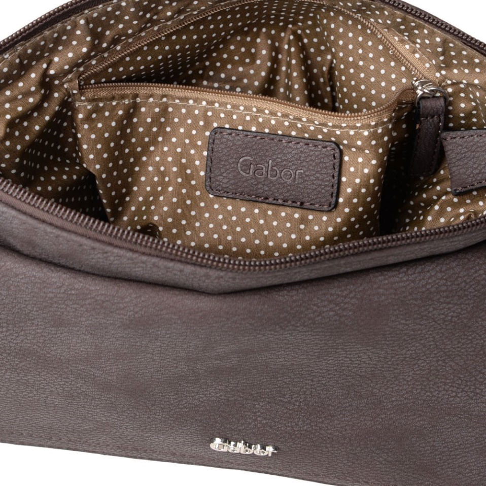 Dina Womens Messenger Handbag Gabor Dark Brown