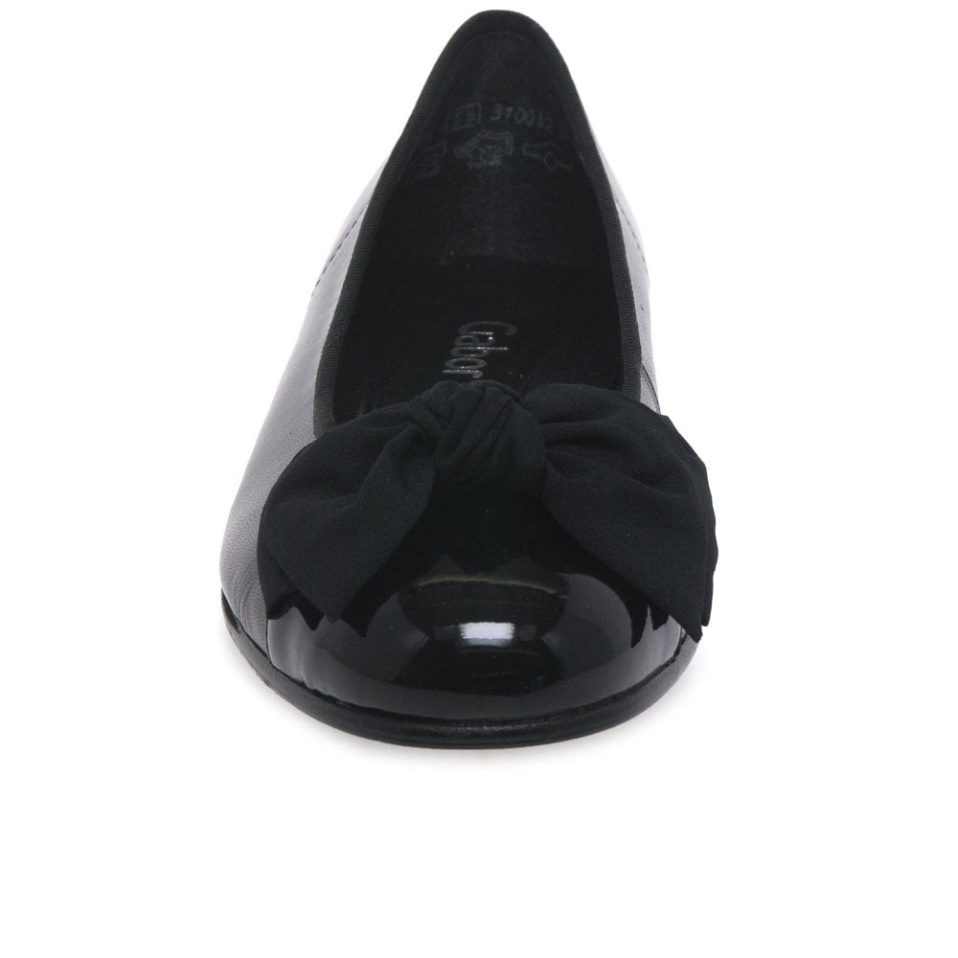 Gabor Amy Bow Trim Womens Ballerina Pumps Black