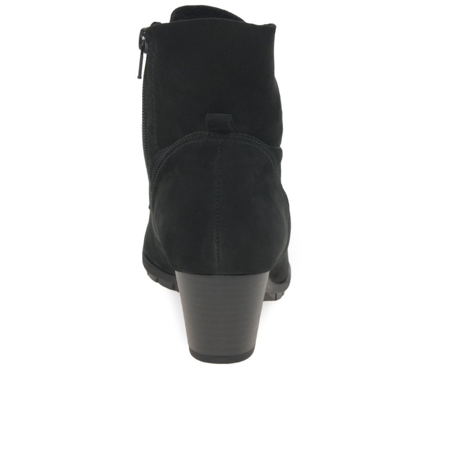Gabor Black Nubuck Optimum Ladies Ankle Boots