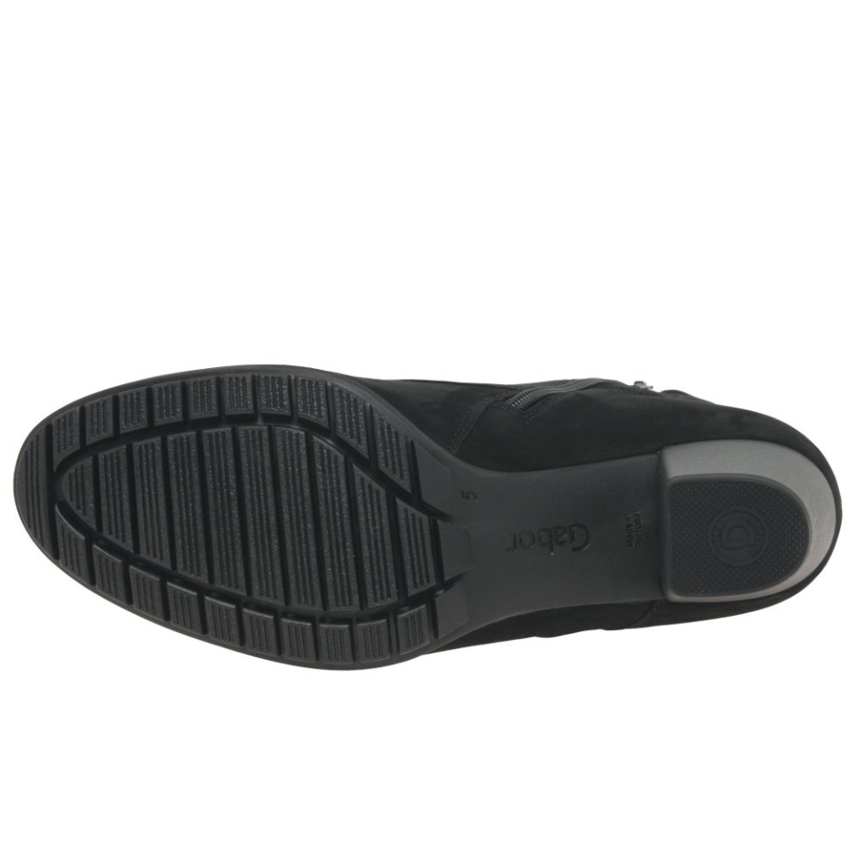 Gabor Black Nubuck Optimum Ladies Ankle Boots