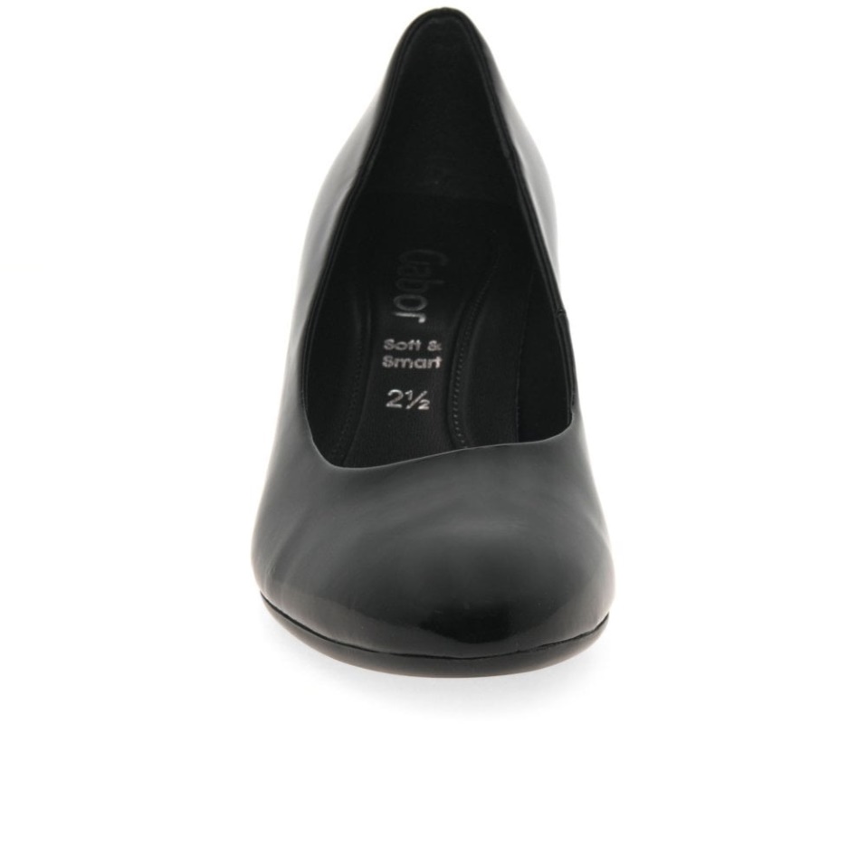Gabor Black Patent Nesta I I Womens Court Shoes