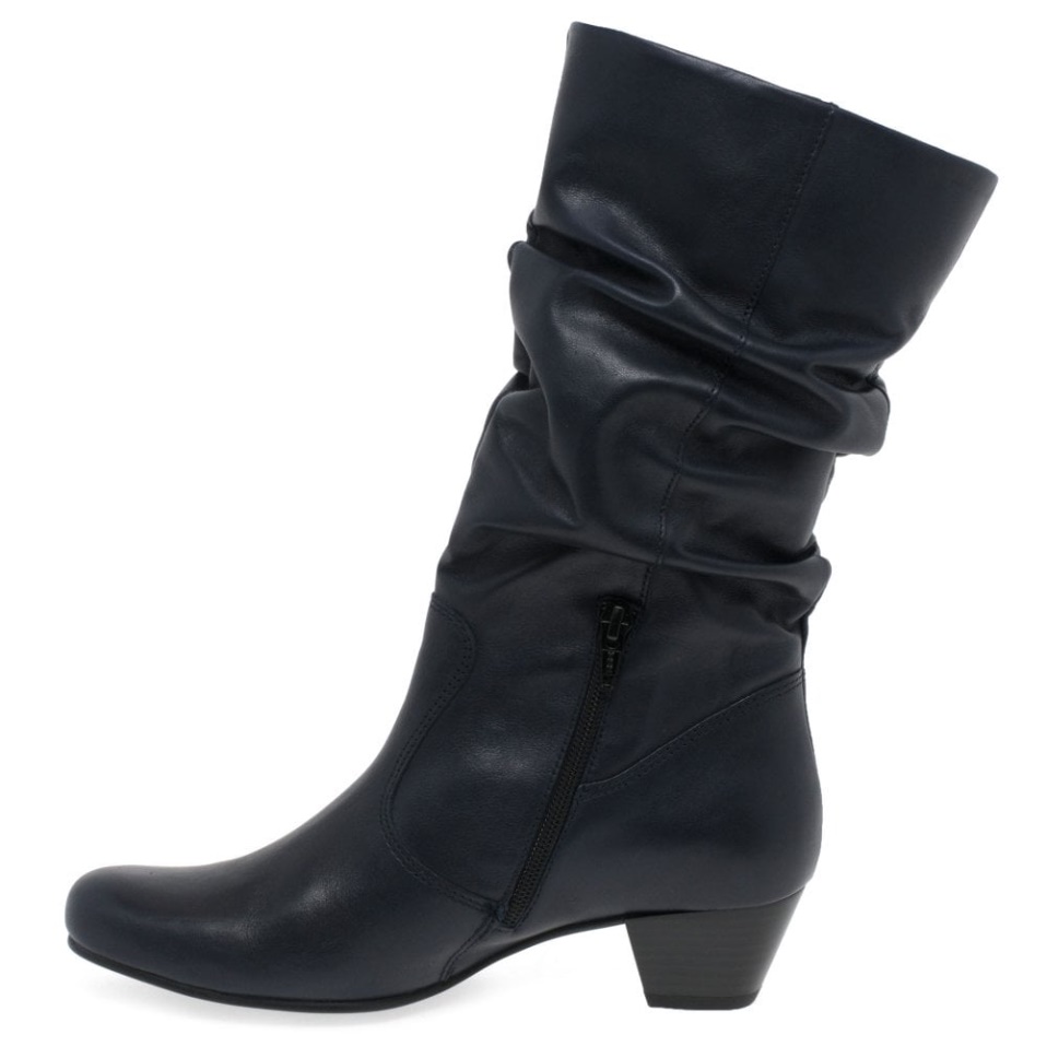 Gabor Rachel Leather Wide Fitting Boots Midnight