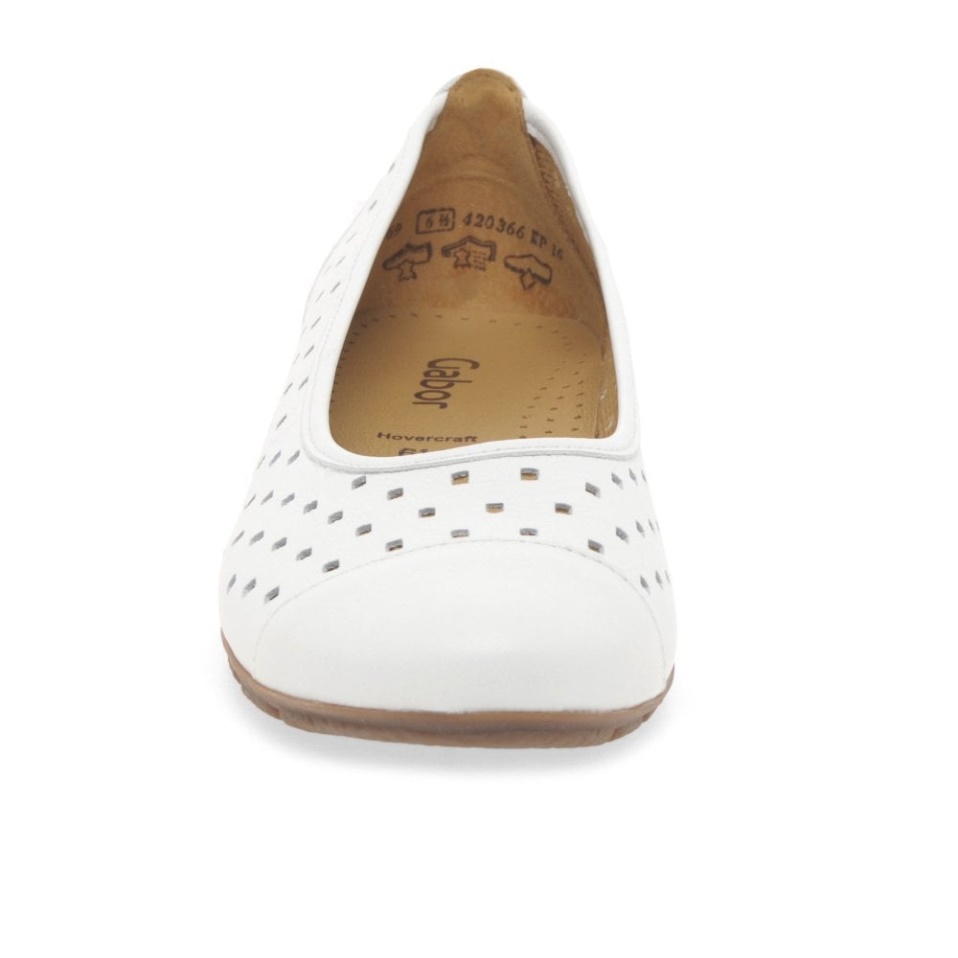 Gabor Ruffle Womens Punched Detail Casual Shoes White