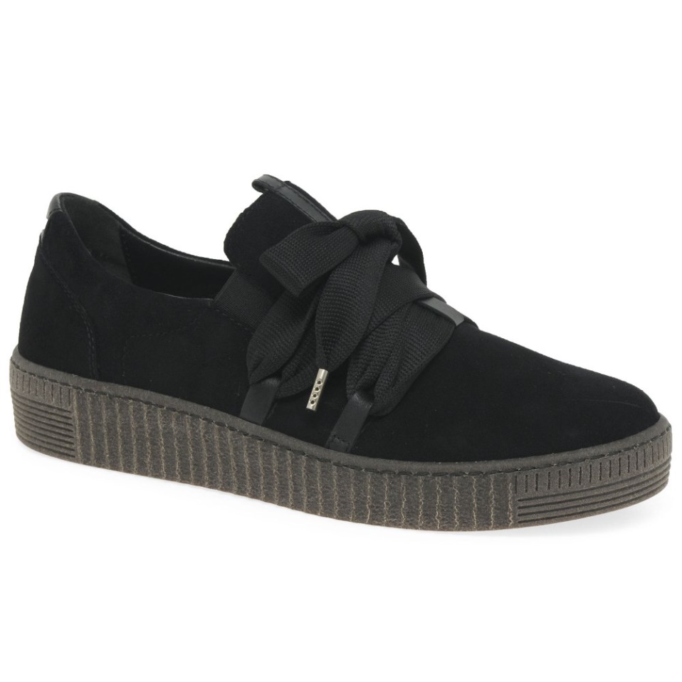 Gabor Waltz Womens Casual Trainers Black Suede