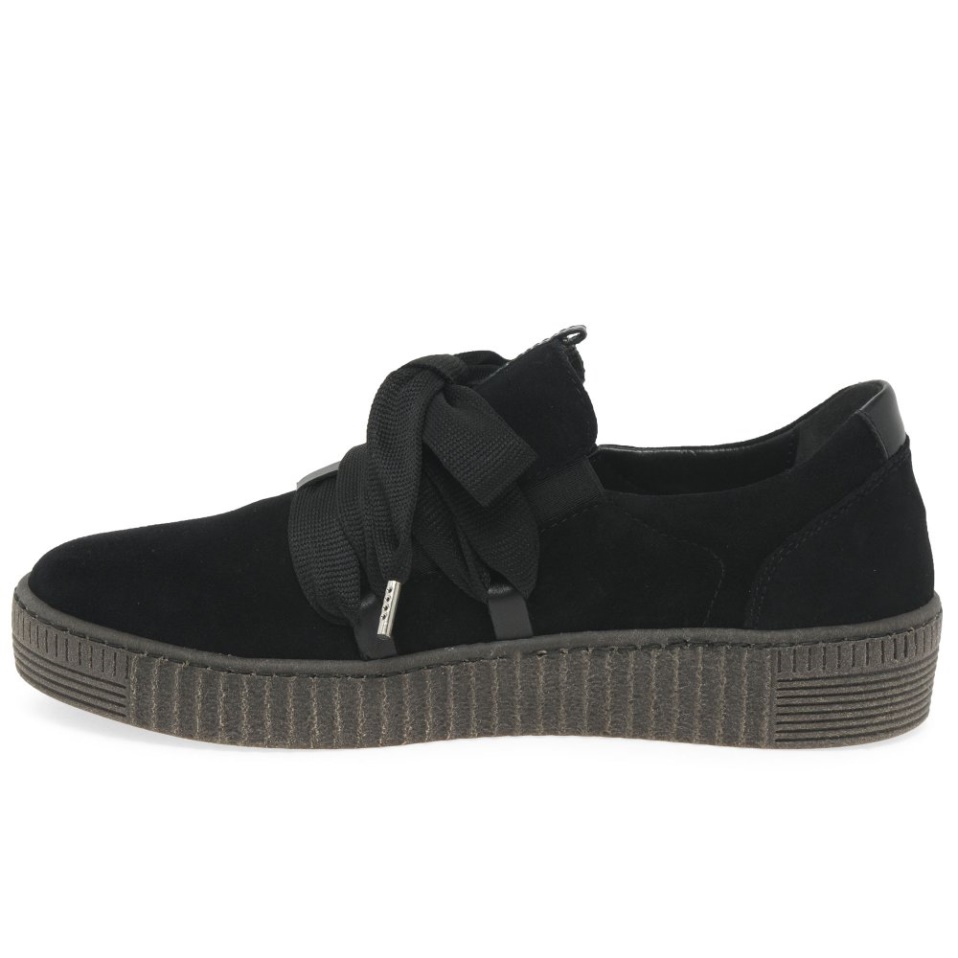 Gabor Waltz Womens Casual Trainers Black Suede