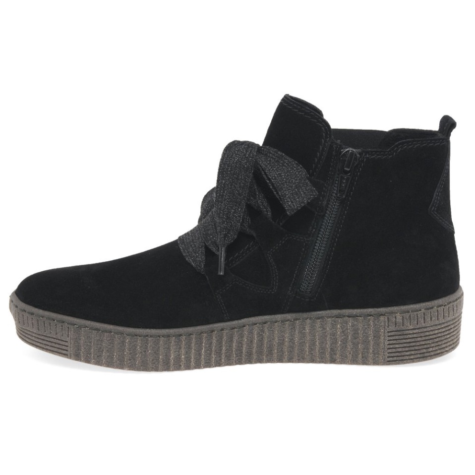 Lance Womens Ankle Boots Gabor Black Suede