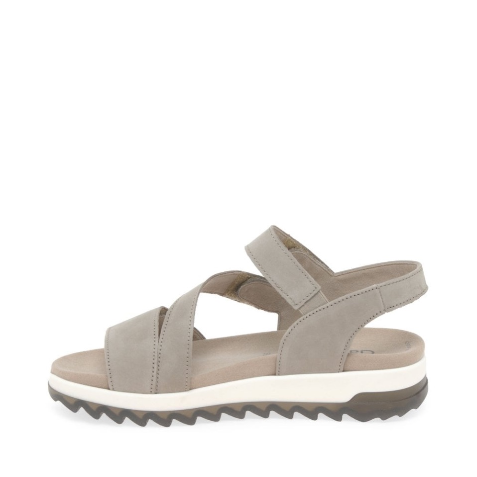 Linen Nubuck Gabor Verity Womens Strappy Low Heeled Sandals