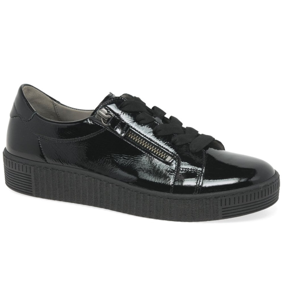 Wisdom Womens Casual Shoes Black Patent Gabor