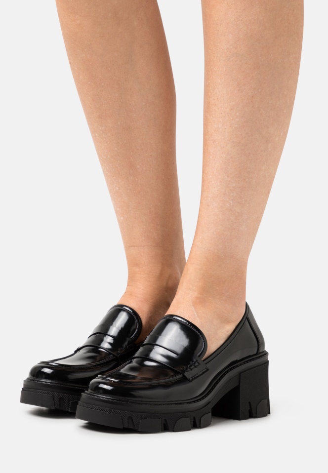Black Gabor Platform Heels