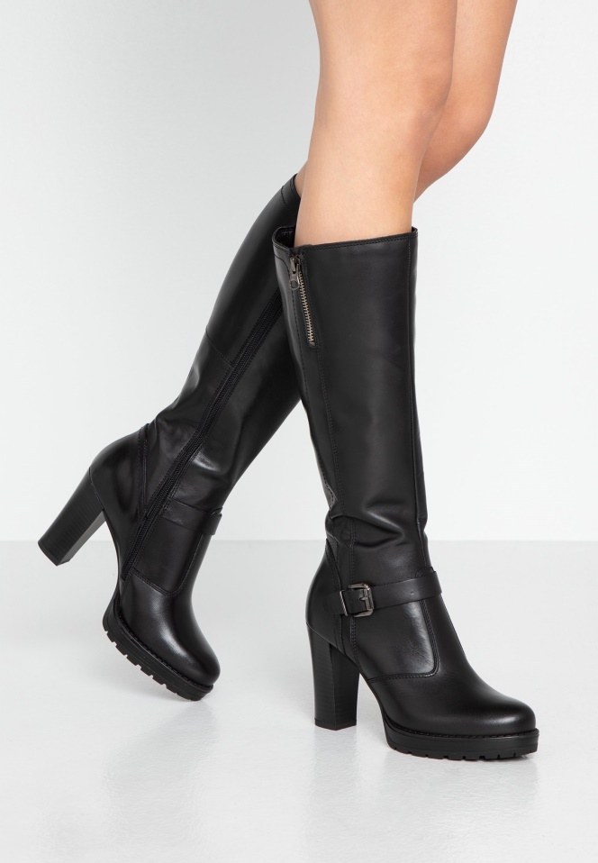 Black Gabor Platform Heels